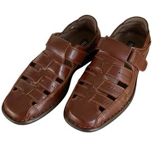 Stacy Adams Huarache Fisherman Men’s 8M Brown Faux Leather Sandals